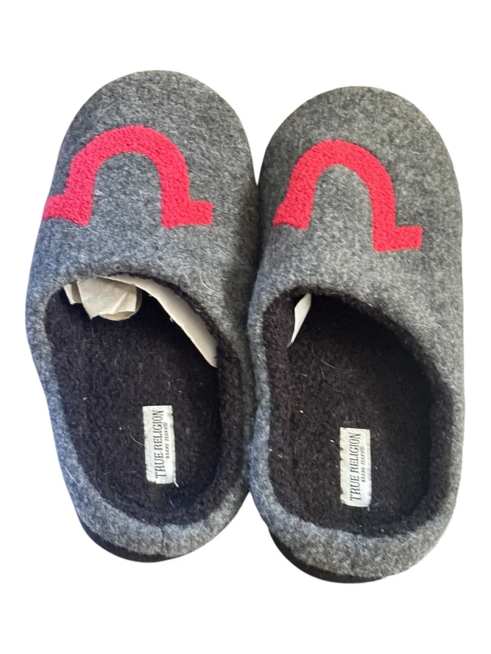 True Religion Gray Felt Slippers Size XL or 13 NWT